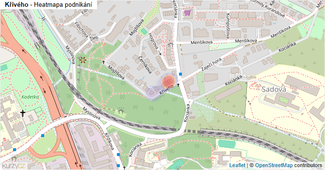 Křivého - mapa podnikání