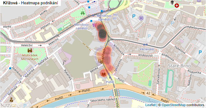 Křížová - mapa podnikání