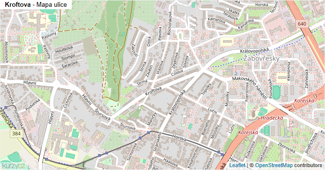 Kroftova - mapa ulice