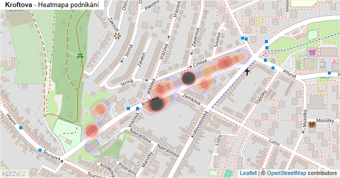 Kroftova - mapa podnikání