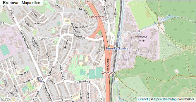 Kronova - mapa ulice