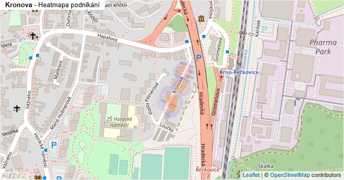 Kronova - mapa podnikání