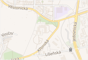 Křtinská v obci Brno - mapa ulice