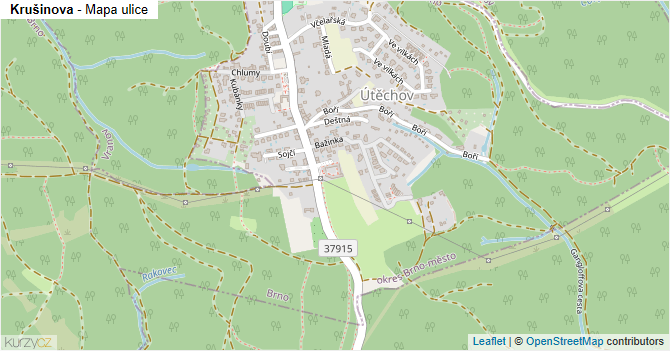 Krušinova - mapa ulice