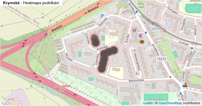 Krymská - mapa podnikání
