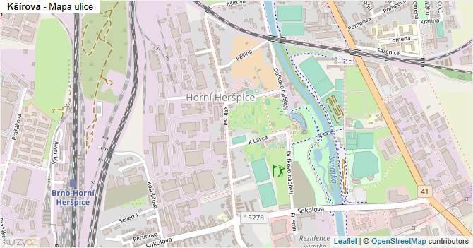 Kšírova - mapa ulice
