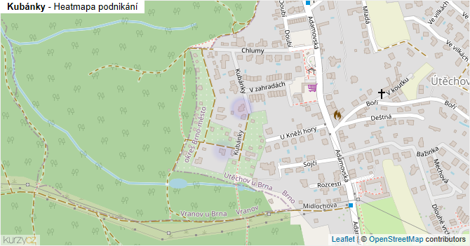 Kubánky - mapa podnikání