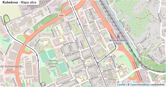 Kubešova - mapa ulice