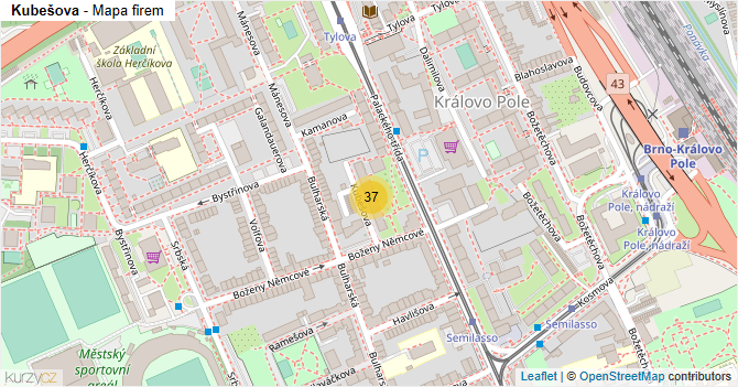Kubešova - mapa firem