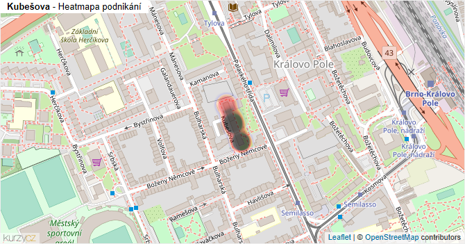 Kubešova - mapa podnikání