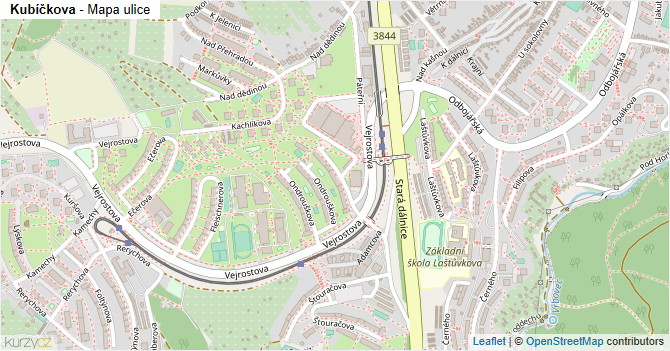 Kubíčkova - mapa ulice
