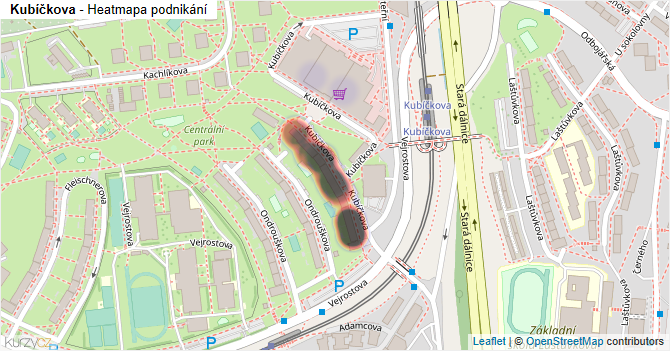 Kubíčkova - mapa podnikání