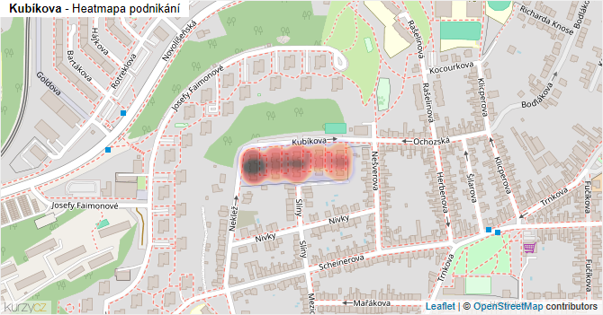 Kubíkova - mapa podnikání