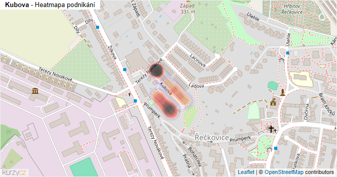 Kubova - mapa podnikání