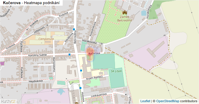 Kučerova - mapa podnikání