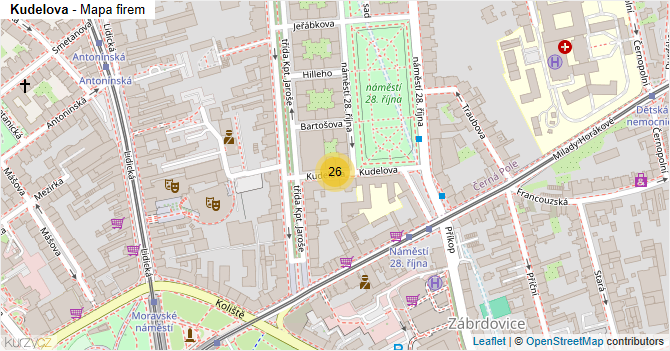 Kudelova - mapa firem