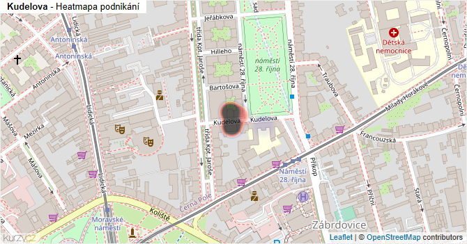 Kudelova - mapa podnikání