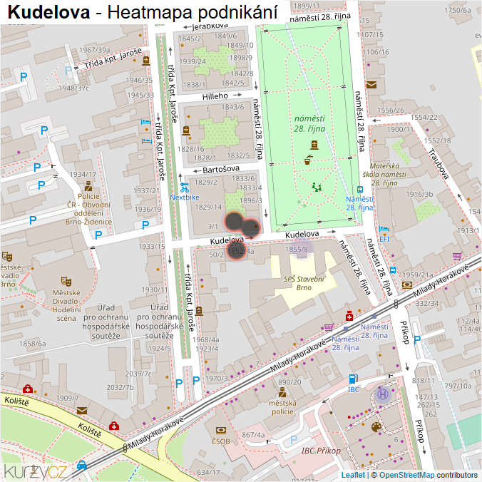 Mapa Kudelova - Firmy v ulici.