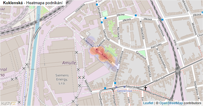 Kuklenská - mapa podnikání