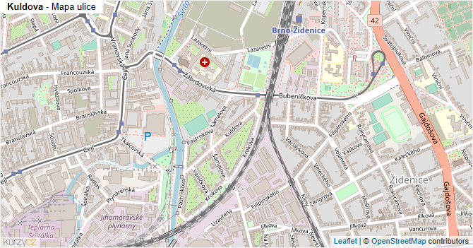 Kuldova - mapa ulice