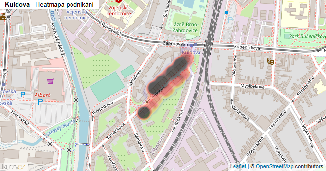 Kuldova - mapa podnikání