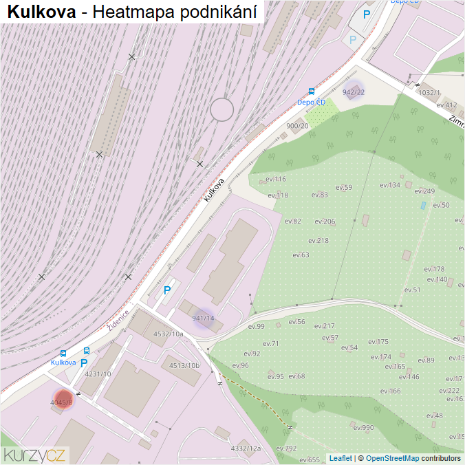 Mapa Kulkova - Firmy v ulici.