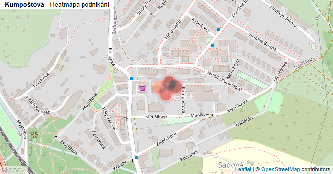 Kumpoštova - mapa podnikání