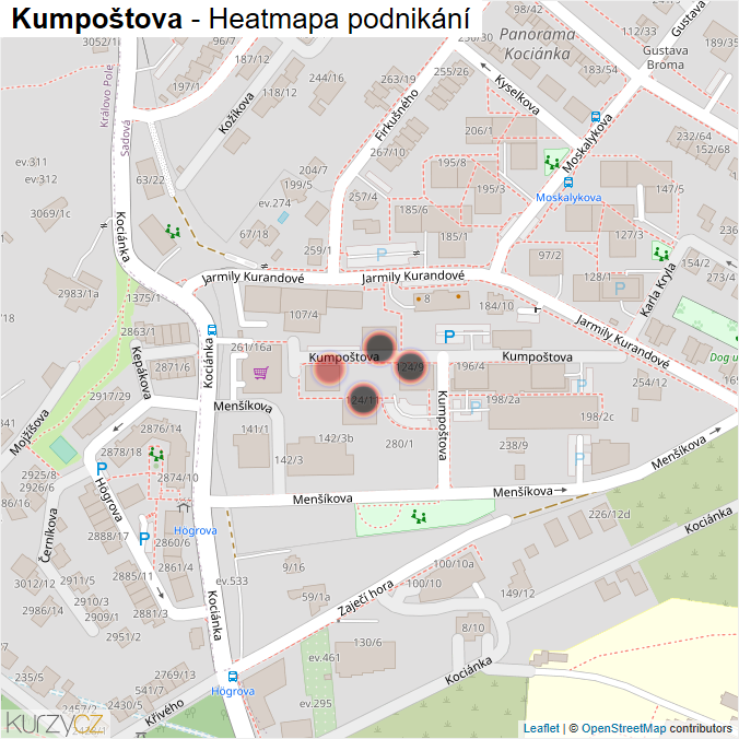 Mapa Kumpoštova - Firmy v ulici.