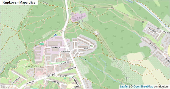 Kupkova - mapa ulice