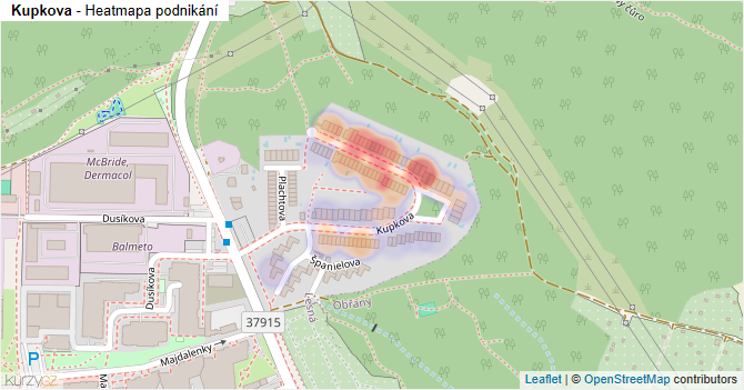 Kupkova - mapa podnikání