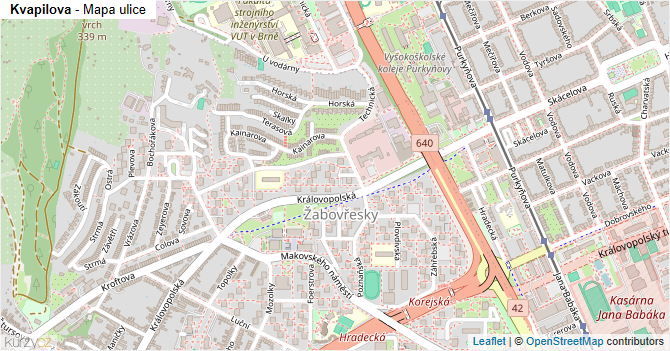 Kvapilova - mapa ulice