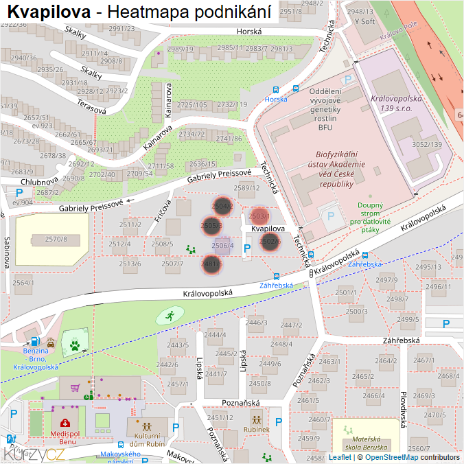 Mapa Kvapilova - Firmy v ulici.