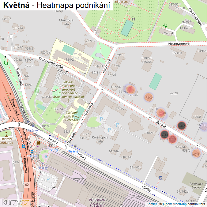Mapa Květná - Firmy v ulici.