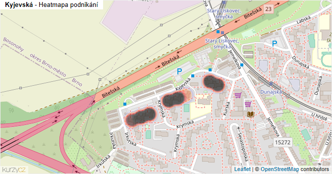 Kyjevská - mapa podnikání