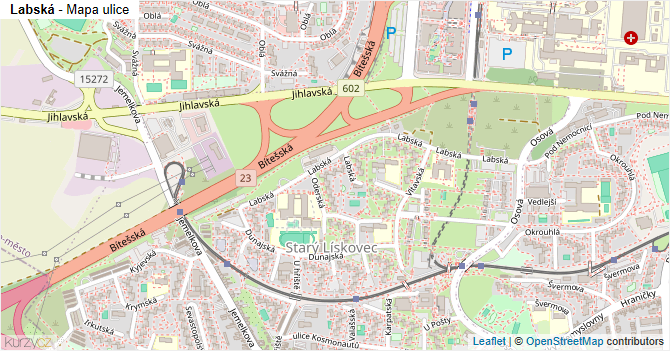Labská - mapa ulice