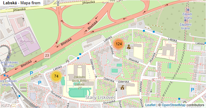 Labská - mapa firem