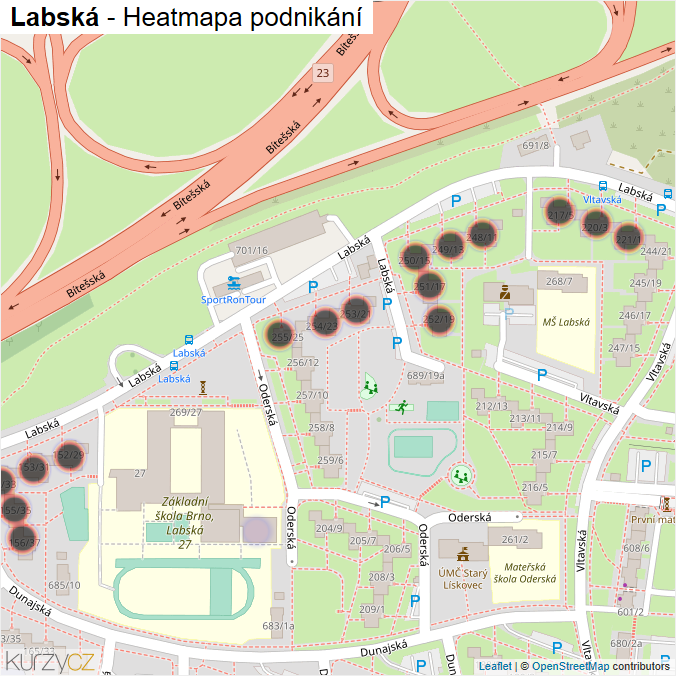 Mapa Labská - Firmy v ulici.
