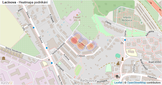 Lacinova - mapa podnikání