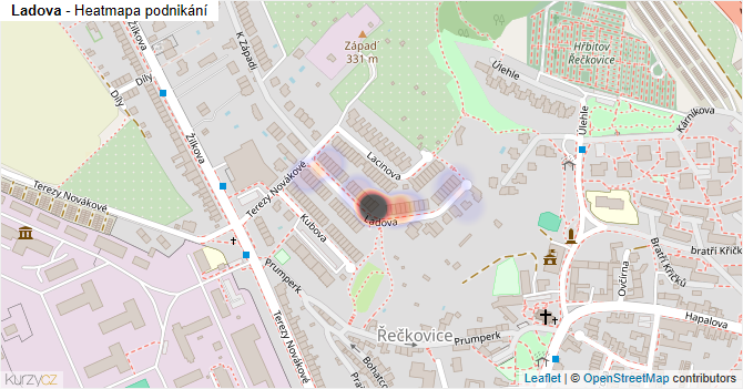 Ladova - mapa podnikání