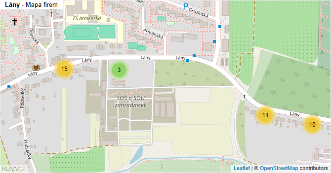 Lány - mapa firem