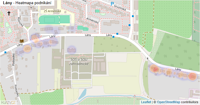 Lány - mapa podnikání