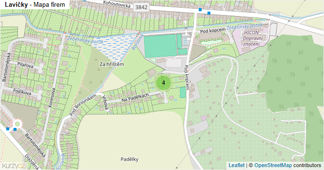 Lavičky - mapa firem