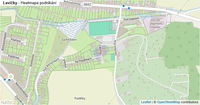 Lavičky - mapa podnikání