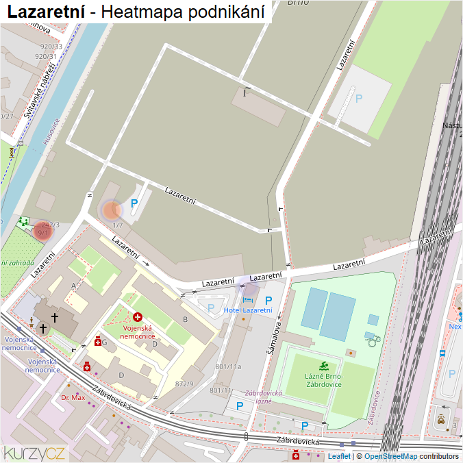 Mapa Lazaretní - Firmy v ulici.