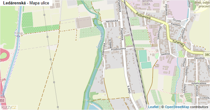 Ledárenská - mapa ulice