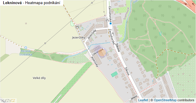 Leknínová - mapa podnikání