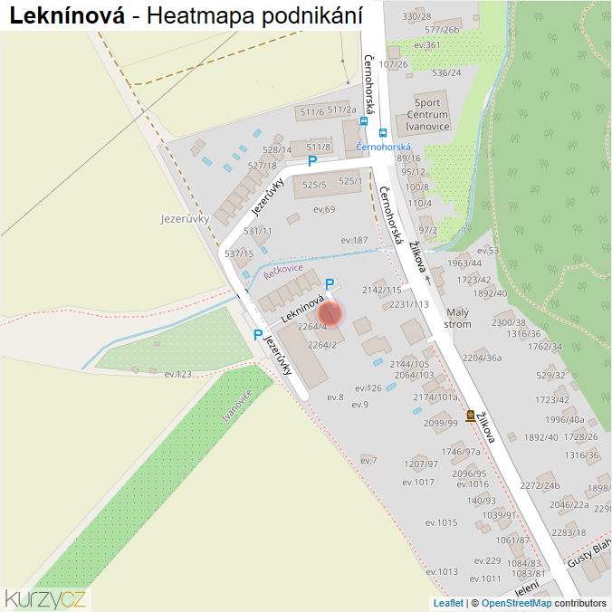 Mapa Leknínová - Firmy v ulici.