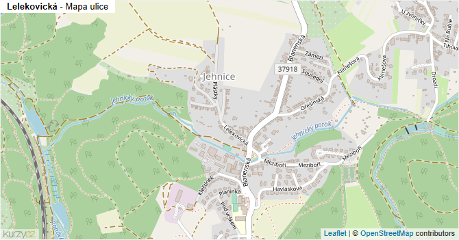 Lelekovická - mapa ulice