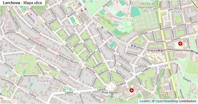 Lerchova - mapa ulice