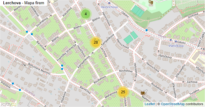 Lerchova - mapa firem